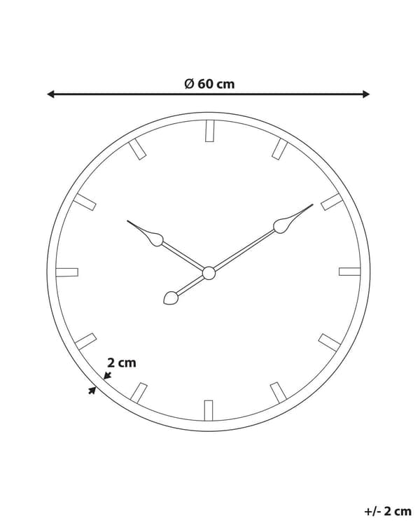 Väggklocka Ljus Granved Metall 60 cm Rund Modern Design