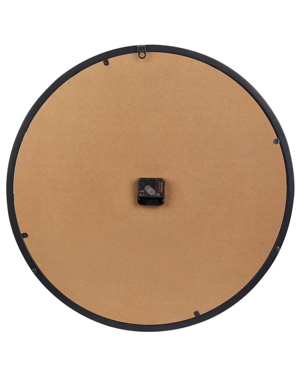 Veggklokke Lyst tre Metall ø 60 cm Rund form Moderne design Tilbehør Dekorasjon Hjemmekontor Stue