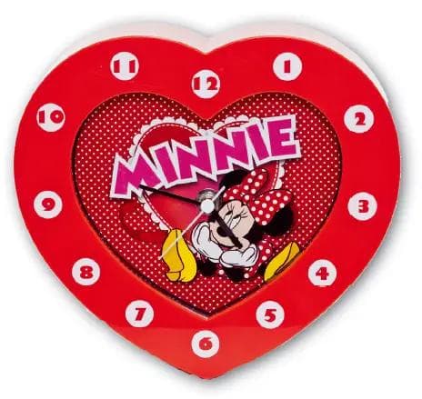 Minnie barneklokke vegghengt klokke minnie hjerteformet