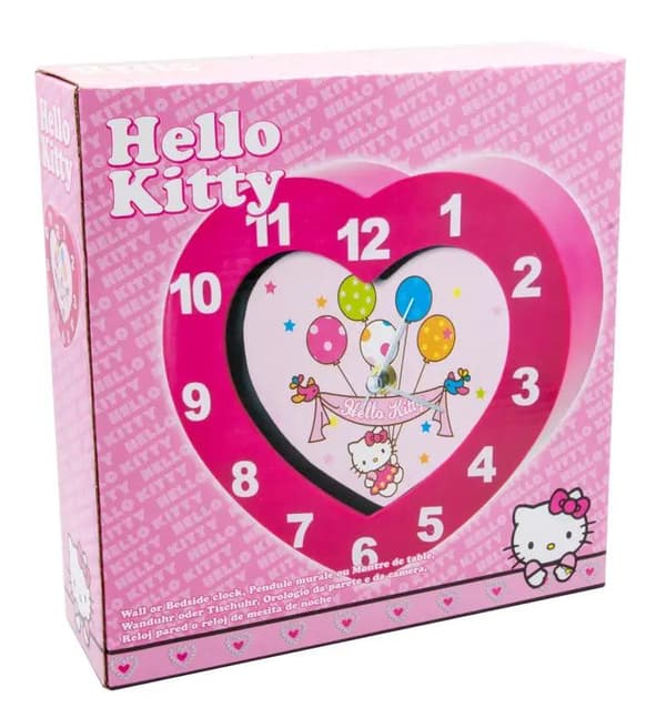 Hello kitty barneklokke veggklokke klokke hjerteformet katt