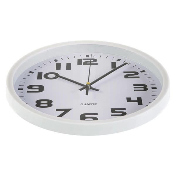 Väggklocka Versa Vit Plast 3,8 x 25 x 25 cm