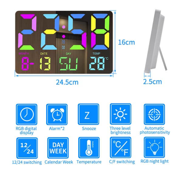 INF Digitalt ur med RGB LED display