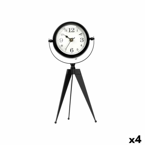 Namizna ura Stativ Sort Metal 12 x 30 x 12 cm (4 enheder)