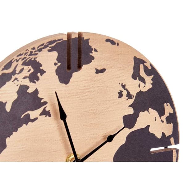 Asztali óra Världskarta Svart Metall Trä MDF 22,5 x 30,5 x 12 cm (6 antal)
