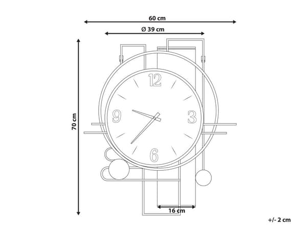 Veggklokke Flerfarget MDF-ramme 60 x 70 cm Malt finish Uregelmessig form Klassisk design Hjemmetilbehør Dekor Stue Soverom