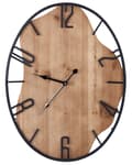 Miniatyrbillede 1 af 5: Vægur Lyst Træ Sort 46 x 60 cm Rundt Ur til Væg med Tal Moderne Væg Ur til Stuen Køkkenur Design Tilbehør Stueur