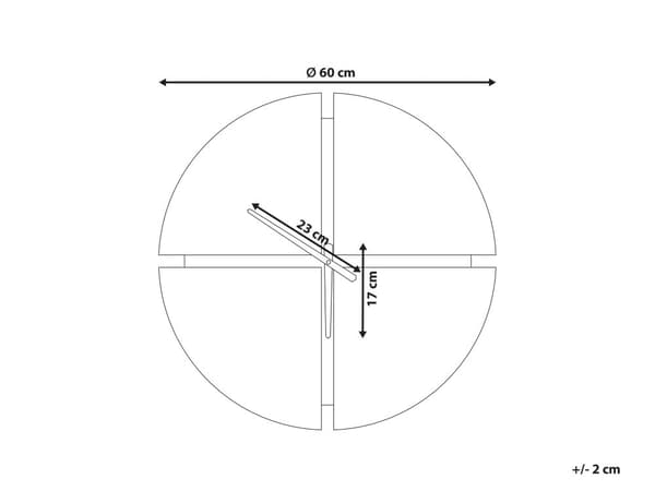 Vægur Lyst Træ Sort ø 60 cm Rundt Ur til Væg uden Tal Moderne Væg Ur til Stuen Køkkenur Design Tilbehør Stueur