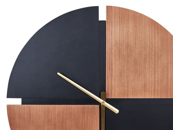 Vægur Lyst Træ Sort ø 60 cm Rundt Ur til Væg uden Tal Moderne Væg Ur til Stuen Køkkenur Design Tilbehør Stueur