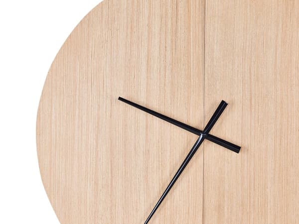 Vægur Lyst Træ ø 60 cm Rundt Ur til Væg med Tal Moderne Væg Ur til Stuen Køkkenur Design Tilbehør Stueur