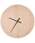 Miniatyrbild 1 av 5: Väggur Ljust Trä MDF Ram 60 cm Målad Finish Rund Form Klassisk Design Heminredning Tillbehör Dekor Vardagsrum Sovrum