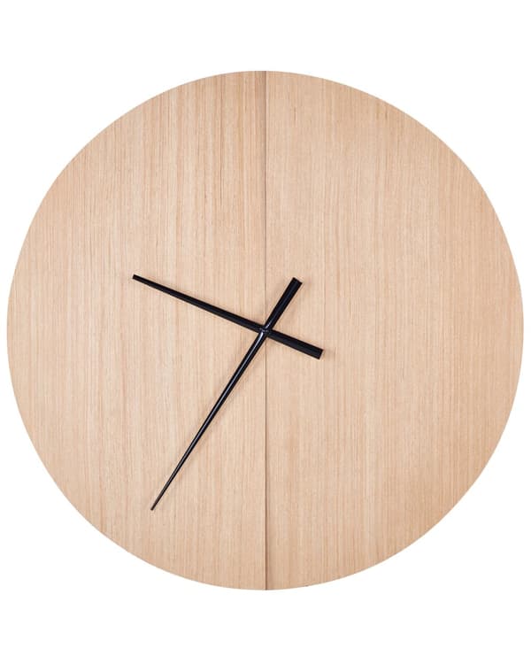 Väggur Ljust Trä MDF Ram 60 cm Målad Finish Rund Form Klassisk Design Heminredning Tillbehör Dekor Vardagsrum Sovrum
