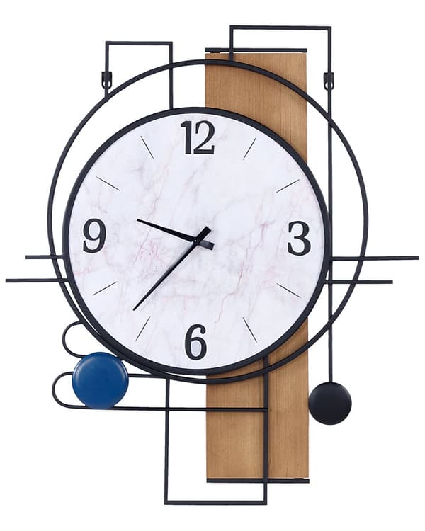 Väggklocka Flerfärgad MDF Järnram 60 x 70 cm Målad Finish Oregelbunden Form Klassisk Design Heminredning Tillbehör Dekor Vardagsrum Sovrum