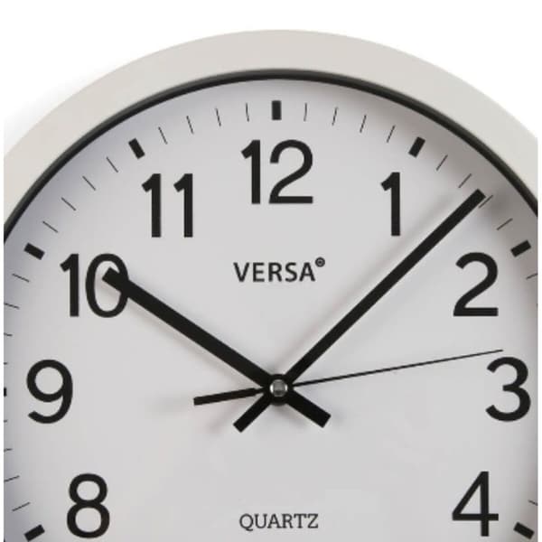 Väggklocka Versa Vit Plast Kvarts 4,3 x 30 x 30 cm