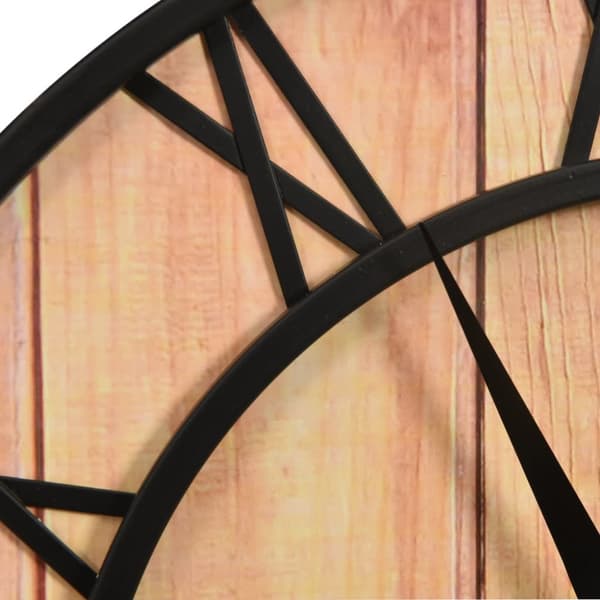 325172 Wall Clock 39 cm Brown and Black MDF and Iron