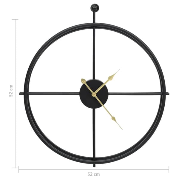 vægur 52 cm jern sort