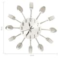 Miniatyrbillede 5 af 5: vægur med ske- og gaffeldesign 31 cm aluminium sølvfarvet