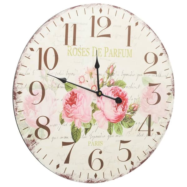 vægur vintagestil blomst 60 cm