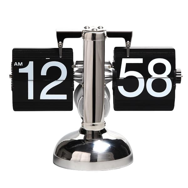INF Automatisk Flip Page ur Vintage Metal Balance Scale Flip Clock