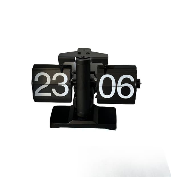 INF Vintage metallinen kääntökello itsestään kääntyvillä numeroilla