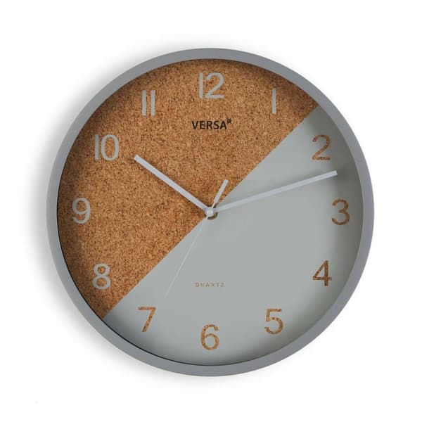 Väggklocka Versa Cork Grå Plast 4,5 x 30 x 30 cm