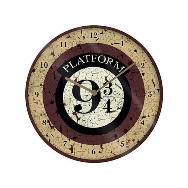 Harry Potter Platform Nine and Three Quarters Wall Clock Brown/Black/White One Size