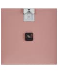 Miniatyrbild 4 av 5: Väggklocka Rosa Järnram 40 x 40 cm Målad Finish Fyrkantig Form Minimalistisk Modern Design Hem Tillbehör Dekor Vardagsrum Sovrum