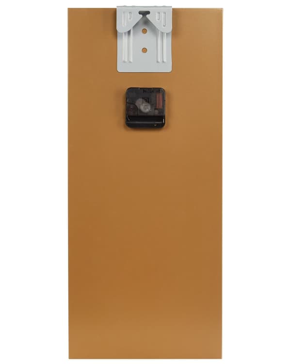 Veggklokke Gull Jern 22 x 50 cm Rektangulær form Uten tall Svarte klokkevisere Minimalistisk design Tilbehør Dekorasjon Veggdekor