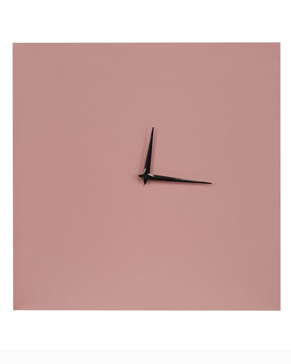 Vægur Pink Jern 40 x 40 cm Firkantet form Ingen tal Sorte urvisere Minimalistisk design Tilbehør Dekoration Vægdekoration