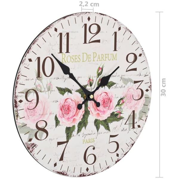 vidaXL vægur vintagestil blomst 30 cm -  Vægure