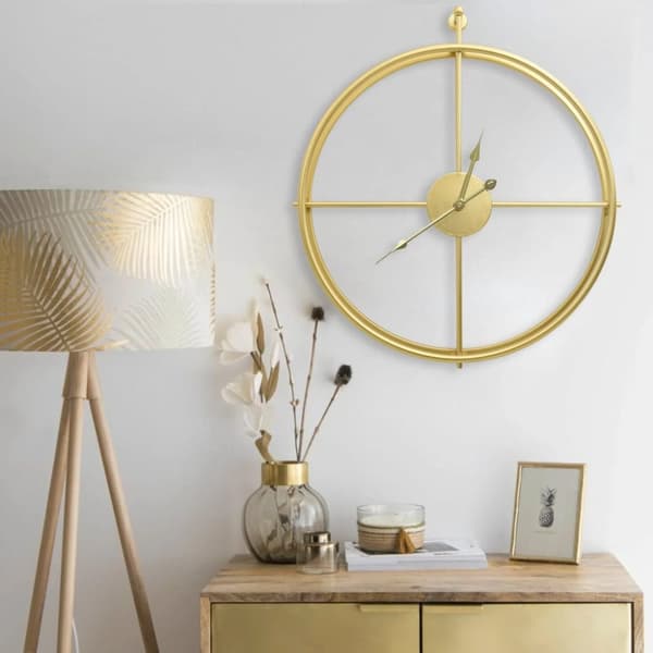 vidaXL Väggklocka guld 52 cm järn -  Väggklockor
