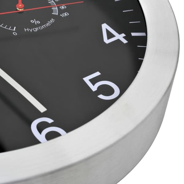 vidaXL vægur med kvarts-urværk hygrometer og termometer 30 cm sort -  Vægure