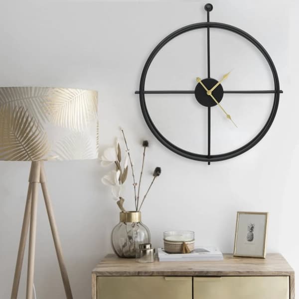 vidaXL vægur 52 cm jern sort -  Vægure