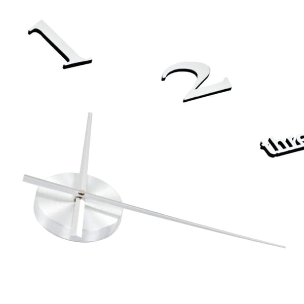 vidaXL Väggklocka 3D modern design 100 cm XXL silver - Väggklockor