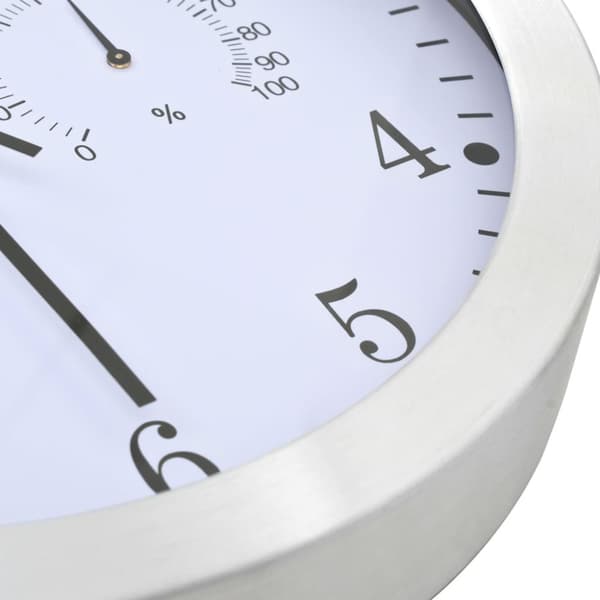 vidaXL vægur med kvarts-urværk hygrometer og termometer 30 cm hvid - Vægure
