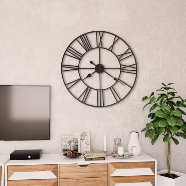 The Living Store Väggklocka med Quartz-urverk 80 cm XXL - Väggklockor