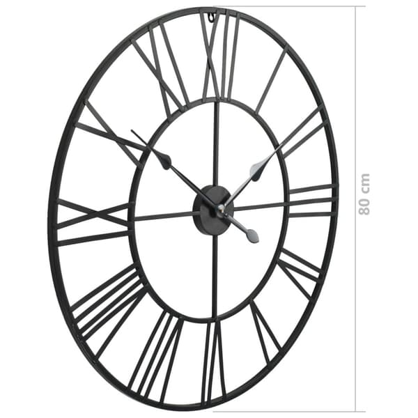 The Living Store Väggklocka med Quartz-urverk 80 cm XXL - Väggklockor