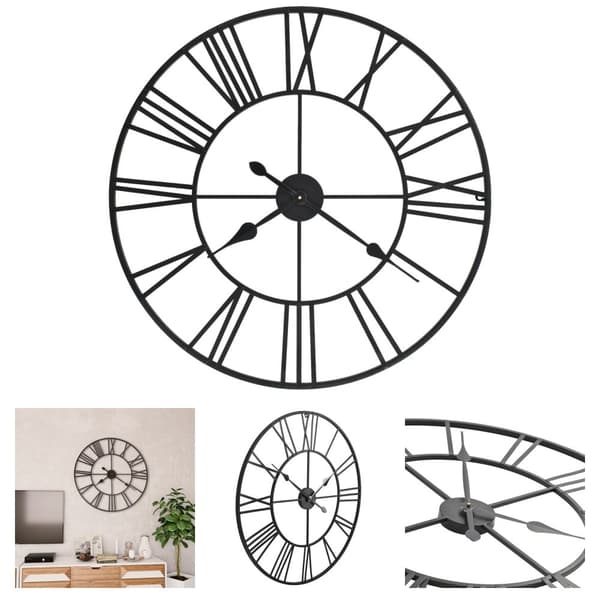 The Living Store Väggklocka med Quartz-urverk 80 cm XXL -  Väggklockor