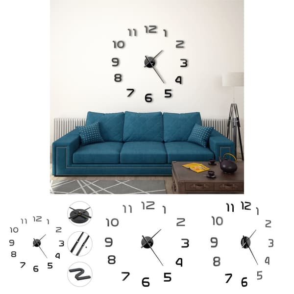 The Living Store 3D-vægur moderne design 100 cm XXL sort -  Vægure