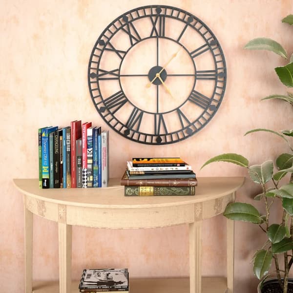 The Living Store Väggklocka med Quartz-urverk metall 60 cm XXL -  Väggklockor