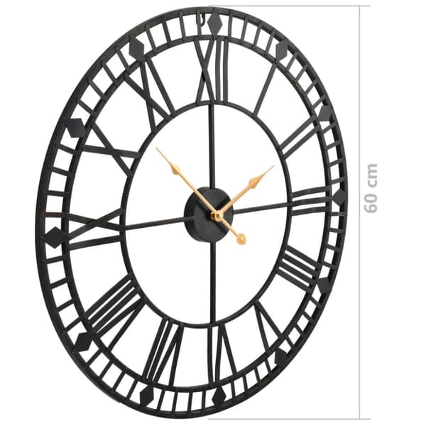 The Living Store Väggklocka med Quartz-urverk metall 60 cm XXL -  Väggklockor