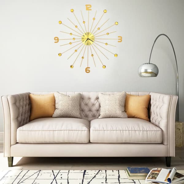 The Living Store Väggklocka metall 70 cm guld -  Väggklockor