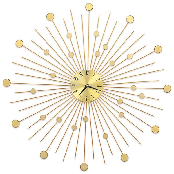 The Living Store Väggklocka metall 70 cm guld - Väggklockor
