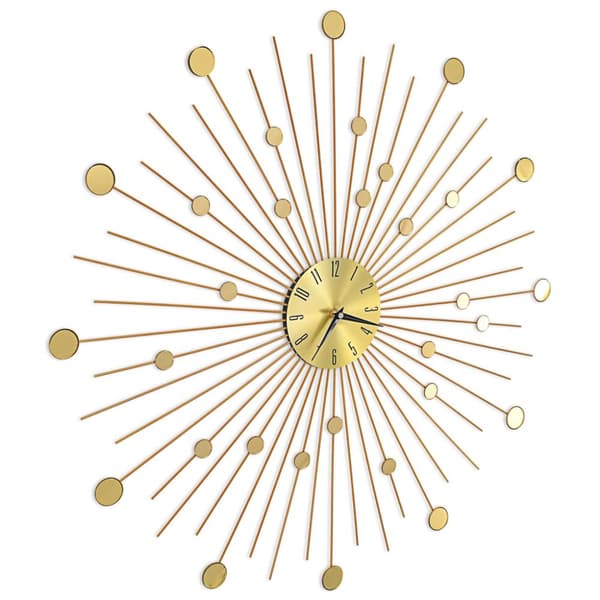 The Living Store Väggklocka metall 70 cm guld -  Väggklockor
