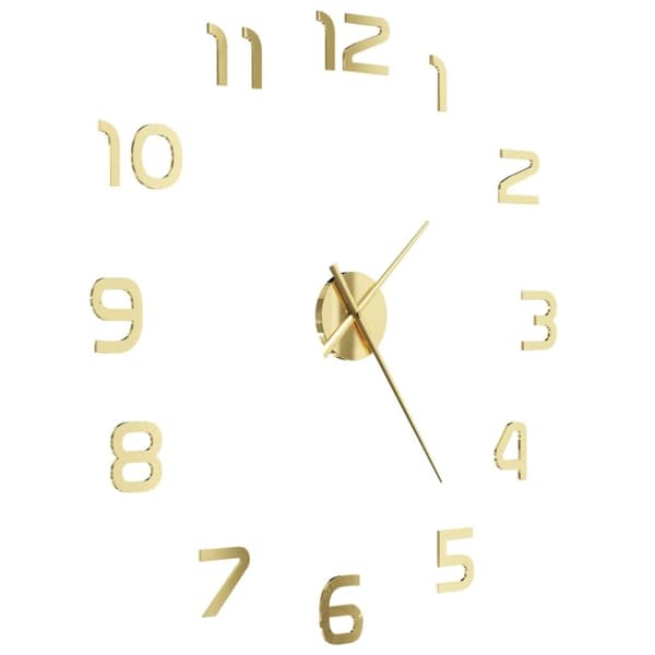 The Living Store Väggklocka 3D modern design 100 cm XXL guld - Väggklockor