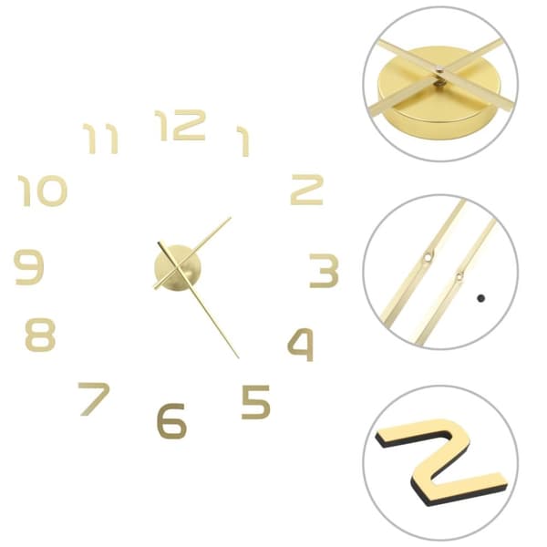 The Living Store Väggklocka 3D modern design 100 cm XXL guld - Väggklockor