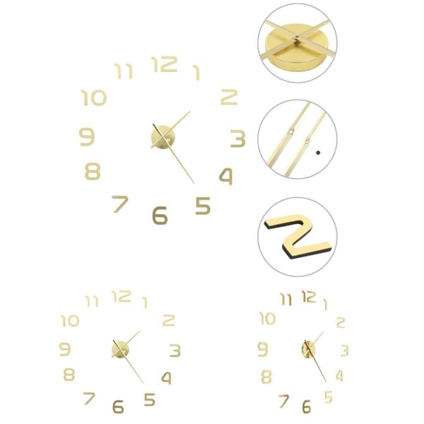 The Living Store Väggklocka 3D modern design 100 cm XXL guld - Väggklockor