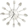 Miniatyrbild 3 av 6: The Living Store Väggklocka med sked- och gaffeldesign silver 31 cm aluminium -  Väggklockor