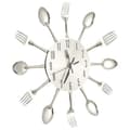 Miniatyrbild 4 av 6: The Living Store Väggklocka med sked- och gaffeldesign silver 31 cm aluminium -  Väggklockor