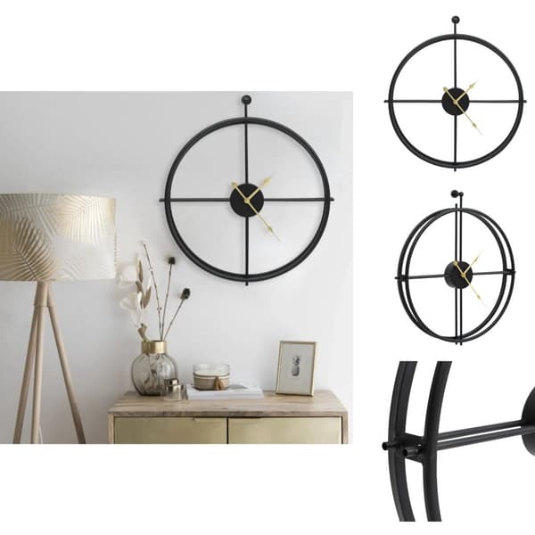 Seinäkellot - Living Seinäkello musta 52 cm rauta