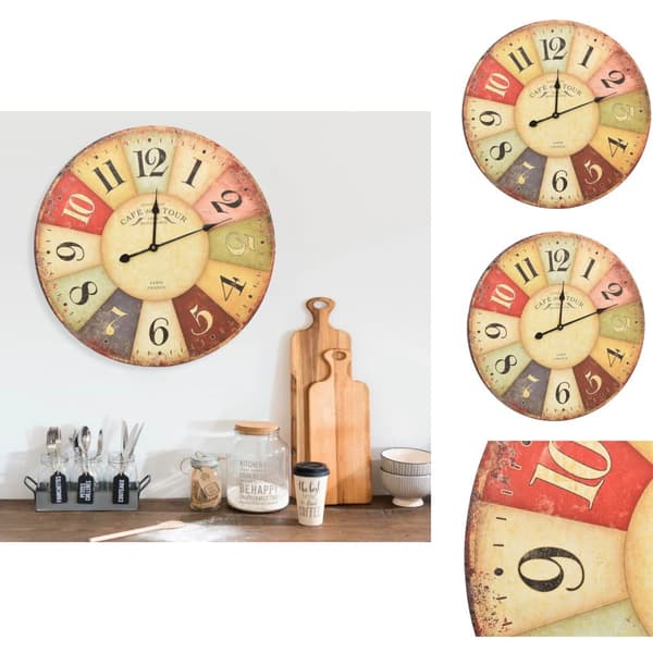 Vægure - Living vægur vintagestil Colourful 60 cm